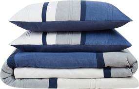img 1 attached to London Newport Stripe Microsuede Comforter