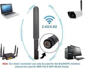 img 1 attached to WiFi Antenna 8dBi Omni RP-SMA Male 2.4Ghz 5.8Ghz Dual Band + 📶 20cm Extension Cable - M.2 NGFF Card, Notebook, Drone - 2 Pcs Set