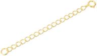 🌟 gold plated 925 sterling silver chain extender: removable & adjustable 2" extension for necklace, anklet, bracelet - ss279-2 logo