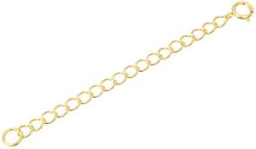 img 4 attached to 🌟 Gold Plated 925 Sterling Silver Chain Extender: Removable & Adjustable 2" Extension for Necklace, Anklet, Bracelet - SS279-2