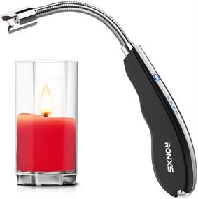 img 4 attached to 🔥 RONXS Electric Arc Lighter with LED Safety Switch, USB Rechargeable & Flexible Neck for Outdoor Camping, Black