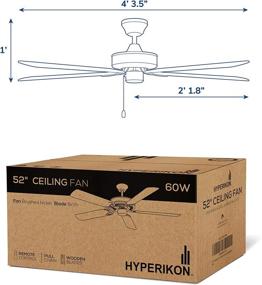 img 3 attached to Hyperikon Ceiling Controlled Brushed Reversible Lighting & Ceiling Fans in Ceiling Fans & Accessories