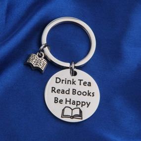 img 3 attached to FEELMEM Keychain Literature Jewelry Bookworm