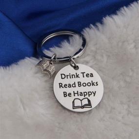 img 2 attached to FEELMEM Keychain Literature Jewelry Bookworm