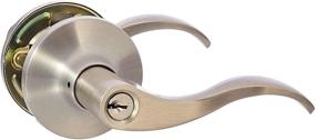 img 4 attached to Enhanced SEO: Amazon Basics Satin Nickel Wave Exterior Door Lever with Lock