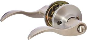 img 3 attached to Enhanced SEO: Amazon Basics Satin Nickel Wave Exterior Door Lever with Lock