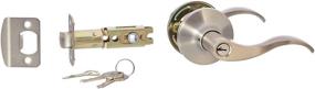 img 2 attached to Enhanced SEO: Amazon Basics Satin Nickel Wave Exterior Door Lever with Lock