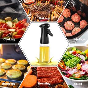 img 1 attached to Food Grade Oil Sprayer for Cooking, 210ml Olive Oil Spray Bottle with Oil Brush, Portable Reusable Oil Dispenser for Air Fryer, Mist, Baking, Roasting, Grilling, BBQ