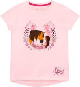 img 2 attached to 👧 DreamWorks Girls' Spirit Riding T-Shirt - Trendy Apparel for Girls