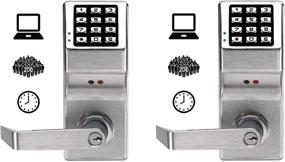 img 1 attached to 🔒 Улучшенное предупреждение об усиленной безопасности со замком DL2800 US26D Trilogy Digital Lock Cylindrical 26D, Сатиновый хром (два набора)