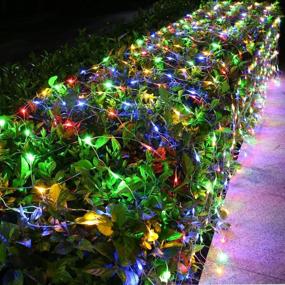 img 4 attached to 🎄 12ft x 5ft Christmas Net Lights, 360 LED 8 Modes Connectable, Timer, Waterproof for Christmas Trees, Bushes, Wedding, Garden, Outdoor Decorations (Clear Wire, Multicolor) by Joomer