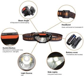 img 3 attached to 🔦 COSOOS Waterproof LED Headlamp Flashlight with Carrying Case - Lightweight Head Lamp for Camping, Running, Reading - No AA Battery Required