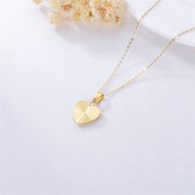 img 1 attached to Women's Girls' 18K Yellow Gold Heart Pendant Necklaces, Reversible Love Necklaces, Adjustable 16''-18'' Length