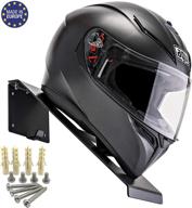 motorcycle helmet display and wall mount holder for shelf rack storage fixation - convenient white mount logo