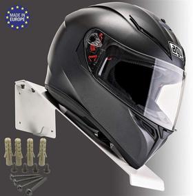 img 1 attached to Motorcycle Helmet Display and Wall Mount Holder for Shelf Rack Storage Fixation - Convenient White Mount