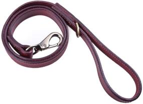 img 2 attached to 🐾 Moonpet Premium Heavy Duty 4ft x 0.8'' Genuine Full Grain Leather Dog Training Leash - Soft, Extra Strong, and Durable - Ideal for Medium to X-Large Dogs for Walking and Running