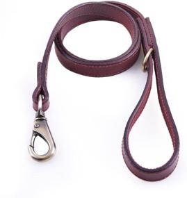 img 3 attached to 🐾 Moonpet Premium Heavy Duty 4ft x 0.8'' Genuine Full Grain Leather Dog Training Leash - Soft, Extra Strong, and Durable - Ideal for Medium to X-Large Dogs for Walking and Running