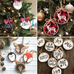 img 1 attached to 🎄 Funarty Natural Wood Slices: 36pcs Craft Wood Kit for DIY Christmas Ornaments & Crafts