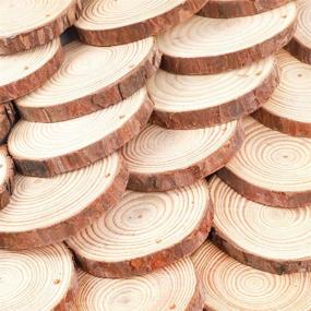 img 3 attached to 🎄 Funarty Natural Wood Slices: 36pcs Craft Wood Kit for DIY Christmas Ornaments & Crafts