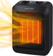 🔥 energy-efficient 750w/1500w portable ceramic space heater with advanced overheat and tip over protection, electric room heater featuring adjustable thermostat logo
