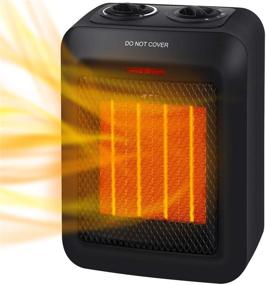 img 4 attached to 🔥 Energy-Efficient 750W/1500W Portable Ceramic Space Heater with Advanced Overheat and Tip Over Protection, Electric Room Heater featuring Adjustable Thermostat