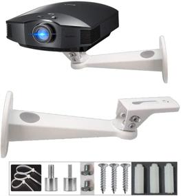 img 4 attached to 📽️ Compact and Versatile Mini Projector Wall Mount with 360° Rotation and 60° Tilt – Supports up to 7.8 lbs, Cable Management, Screw Thread Adapters, and White Coating – Perfect for CCTV, DVR, Camcorders, and Cameras