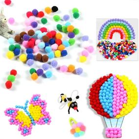 img 3 attached to 🎨 Acerich 2000 Pcs 1cm Multicolored Pompoms for Valentine's Day Crafts: DIY Arts, Creative Decorations with Fuzzy Pom Poms Balls