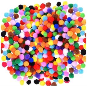 img 4 attached to 🎨 Acerich 2000 Pcs 1cm Multicolored Pompoms for Valentine's Day Crafts: DIY Arts, Creative Decorations with Fuzzy Pom Poms Balls