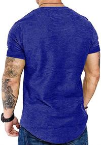 img 1 attached to 👕 Cotton Men's Shirts: Fashionable Muscle Workout Athletic Clothing