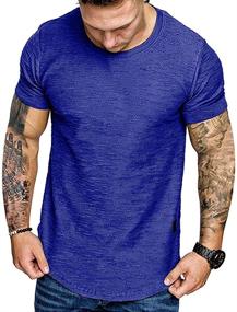 img 2 attached to 👕 Cotton Men's Shirts: Fashionable Muscle Workout Athletic Clothing