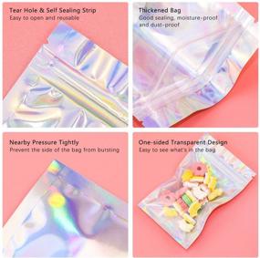 img 2 attached to 🛍️ SelfTek 110-Piece Mylar Ziplock Bags Packaging - Aluminum Foil Pouch Resealable - 3 Sizes: Smell-Proof Food Storage Bags for Coffee Beans, Candy, Nuts, Jewelry, and Samples (3.3x5 inch, 4x6 inch, 5.5x7.8 inch)