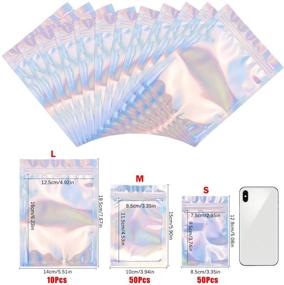 img 3 attached to 🛍️ SelfTek 110-Piece Mylar Ziplock Bags Packaging - Aluminum Foil Pouch Resealable - 3 Sizes: Smell-Proof Food Storage Bags for Coffee Beans, Candy, Nuts, Jewelry, and Samples (3.3x5 inch, 4x6 inch, 5.5x7.8 inch)