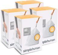 🗑️ simplehuman code q custom fit drawstring trash bags, 50-65l / 13-17 gallon, 12 refill packs (240 count), enhanced seo logo