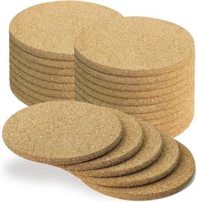 img 4 attached to 🍷 WIDROO 25 Pack Cork Coasters – Round Edge 4 inch Coasters for Drinks – Absorbent Thick Bar Coasters – Heat Resistant Saucers – Reusable Coasters for Cold Drinks, Wine Glasses, Cups, Mugs – Plants, Office and Home Use