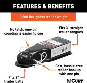 img 2 attached to 🔒 CURT 25472 QuickPin No-Latch Trailer Coupler: 2-Inch Hitch Ball, 3-in Channel, 3,500 lbs – Effortless and Secure Trailer Hitching Solution