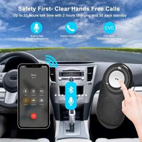 img 3 attached to 💻 Bluetooth 5.0 Car Handsfree with Visor Clip: Music Player Adapter for Cell Phone, Wireless Car Kit for Driving with Auto Power On, Built-in Microphone - Siri & Google Assistant Support