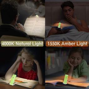 img 1 attached to 📚 Enhance Your Reading Experience with BIGLIGHT Amber Book Reading Light - LED Clip On Book Lights for Bedtime Reading, Kids, USB Rechargeable, 2 Adjustable Brightness for Eye Protection in Vibrant Green