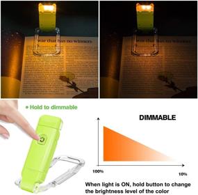 img 2 attached to 📚 Enhance Your Reading Experience with BIGLIGHT Amber Book Reading Light - LED Clip On Book Lights for Bedtime Reading, Kids, USB Rechargeable, 2 Adjustable Brightness for Eye Protection in Vibrant Green