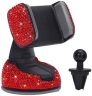 luxury rhinestone bling crystal car phone mount with one more air vent base logo