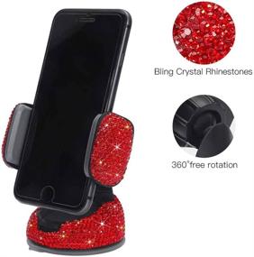 img 3 attached to Luxury Rhinestone Bling Crystal Car Phone Mount With One More Air Vent Base