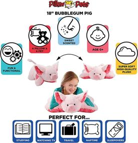 img 2 attached to 🐷 Pillow Pets Sweet Scented Bubble Gum Piggy Plush Toy - Pink, Stuffed Animal Pig Companions for Kids