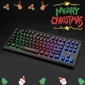img 3 attached to 💻 Rii Primer RGB Compact Gaming Office Keyboard RK104 - Backlight, 87 Keys, No Number Pad - Ideal for Windows PC Laptop Desktop