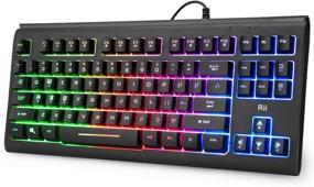 img 4 attached to 💻 Rii Primer RGB Compact Gaming Office Keyboard RK104 - Backlight, 87 Keys, No Number Pad - Ideal for Windows PC Laptop Desktop