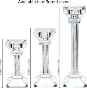 img 2 attached to 💎 Set of 2 Crystal Candle Holders - 5.3&#34; Tall Elegant Candlestick Holders - Modern Centerpiece Home Decor with a Touch of Crystal Sparkle