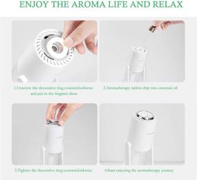 img 2 attached to 💧 Compact USB Humidifier: Small Cool Mist Evaporator with Night Light for Bedroom, Travel, Home, Office - 230ml (White)