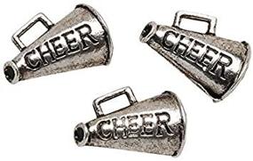 img 1 attached to 🔔 Silver Cheer Metal Charms - Pack of 8