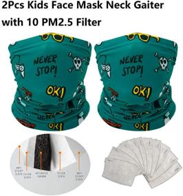 img 1 attached to 👩 Стильные банданы с угольным фильтром для девочек - модные шарфы с гаитерами для максимальной защиты.
