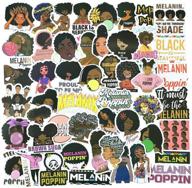 🏾 melanin poppin: 50pcs brown skin girl stickers - vinyl waterproof laptop water bottle car sticker, motorcycle bicycle luggage decal graffiti patches skateboard stickers logo