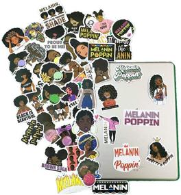 img 1 attached to 🏾 Melanin Poppin: 50pcs Brown Skin Girl Stickers - Vinyl Waterproof Laptop Water Bottle Car Sticker, Motorcycle Bicycle Luggage Decal Graffiti Patches Skateboard Stickers