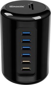 img 4 attached to 💻 iDsonix USB 3.0 Hub: 12V/3A Powered Station, 8 in 1 USB Charger Hub with High-Speed Data Transfer &amp; SD/TF Card Reader Combo for Laptop, Tablets, PC [5Gbps, 5V/2.4A BC1.2 Charging Ports]